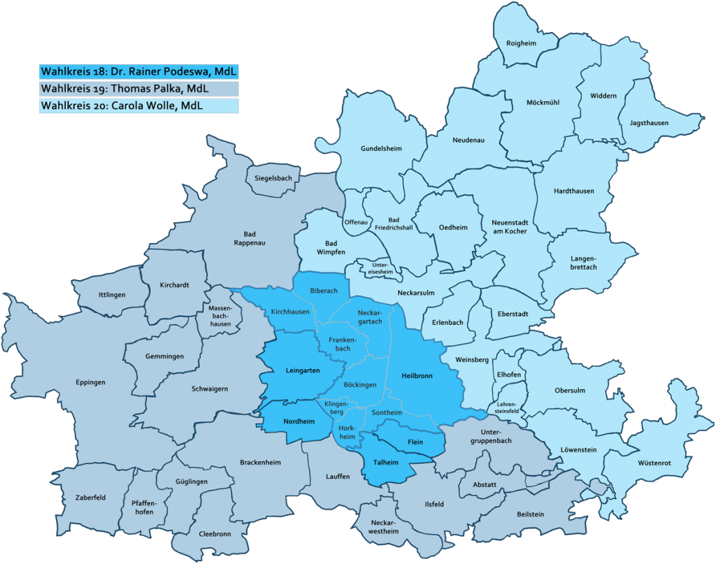 Wahlkreise der Landtagswahl 2016