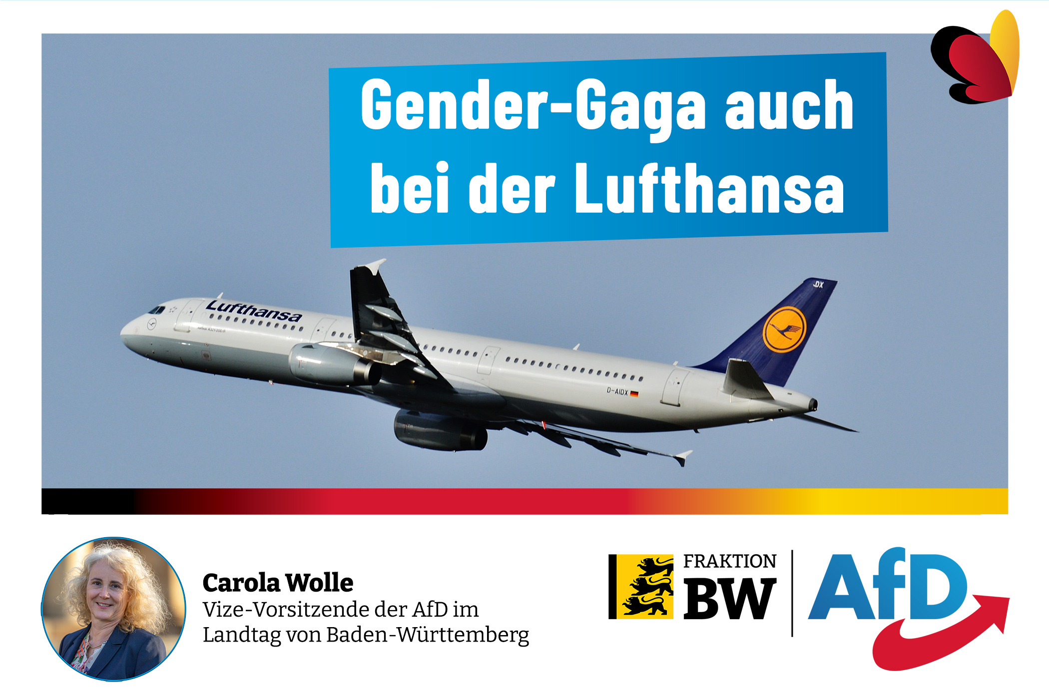 Carola Wolle: Gender-Gaga auch bei der Lufthansa