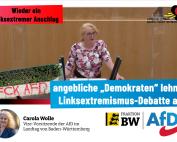 Carola Wolle: Landtagsfraktionen müssen sich gegen linksextreme Gewalt aussprechen