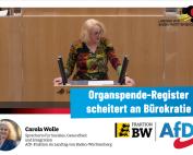 Plenarrede Carola Wolle: Organspende-Register scheitert an Bürokratie
