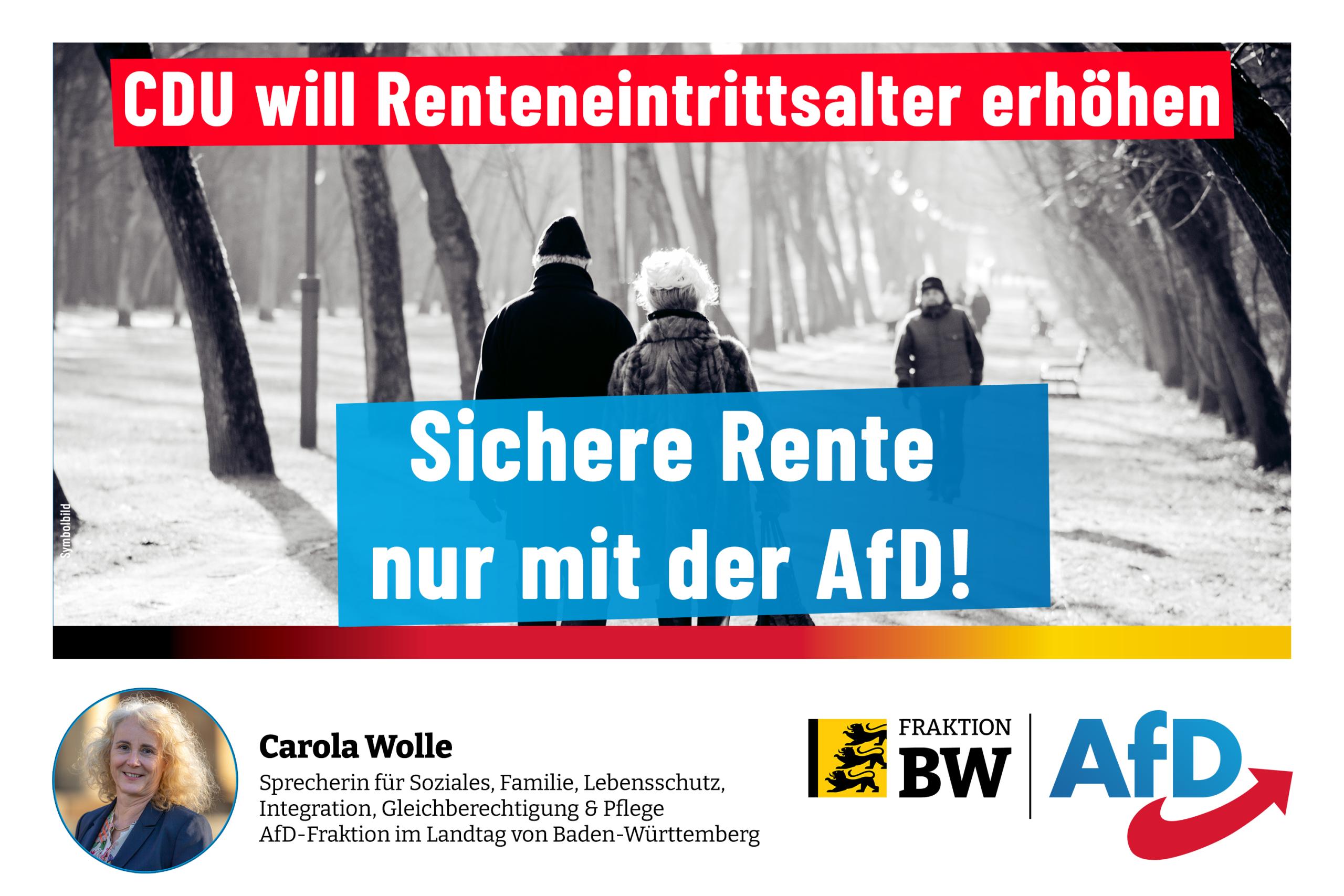 Carola Wolle: CDU will Renteneintrittsalter erhöhen - Sichere Rente nur mit der AfD!